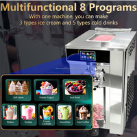 Machine à crème glacée combinée avec pasteurisation, machine à crème glacée molle à saveur unique Pasmo et machine à slush à vendre