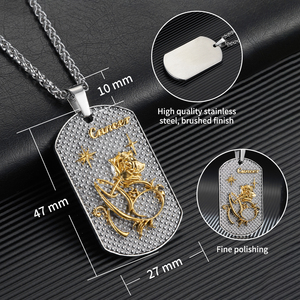 Collana con Ciondolo Segno Zodiacale <span class=keywords><strong>Cancro</strong></span>, 12 Segni Zodiacali, <span class=keywords><strong>Oroscopo</strong></span>, Placcata in Oro 18K, Catena in Acciaio Inossidabile, Design Elegante - Product Image 4