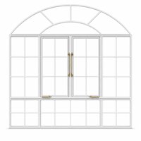 Fenêtre à battant en aluminium de style français moderne, cadre 6063 T5 avec grille décorative pour villa, hôtel et projets résidentiels