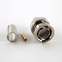 Connecteur coaxial RF à sertir mâle BNC pour câble RG59, 4 GHz, pour la fabrication et les tests de systèmes de vidéosurveillance