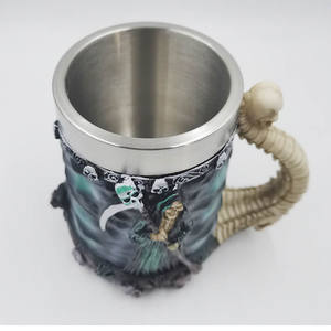 Olağanüstü Paslanmaz Çelik Gotik Parti Yaratıcı İçki Bardağı 3D Kafatası İskelet Punk Tarzı Şarap Kadehleri Viski Bardakları Bira 600ml - Product Image 3