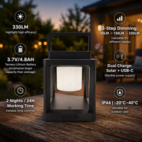 Lanterne solaire LED haute capacité pour le camping, étanche, lumière décorative d'urgence pour le camping en extérieur, PC/ABS, pour les pannes de courant et la survie
