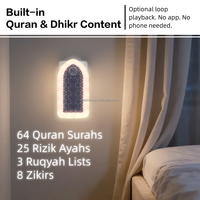 Lampe LED intelligente à brancher avec fonction de lecture automatique 24h/24, cadeau islamique musulman, Zikir & Ruqyah, haut-parleur de Coran avec surahs