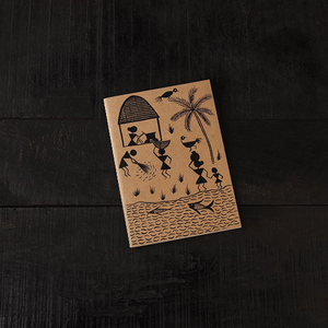 Set de 3 Diarios de Papel Hechos a Mano con Arte Warli, Ecológicos (24 Páginas Cada Uno) - Product Image 1