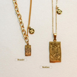 Collar de Oro de 18K con los 12 Signos del Zodiaco, Joyería para Mujer, Colgante Redondo de Astrología, Collar con Signo del Zodiaco para Regalo - Product Image 2