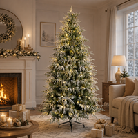 Weihnachtsbaum-Dekorationslichter für Innenräume, Steckbare Warmweiße LED-Lichterkette, Vorbeleuchteter Dekorationsbaum für Wohnzimmer