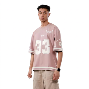 Camiseta de Baloncesto Rosa para Hombre, Manga Corta, Cuello Redondo, Número 33 Estampado, Corte Holgado, 100% Poliéster, Ropa Deportiva Transpirable - Product Image 1