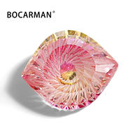Vente en gros de zircone cubique synthétique de laboratoire 6*7mm en forme d'œil avec effet de couleur/effet feu, pierres précieuses synthétiques pour la fabrication de bijoux et le nail art DIY