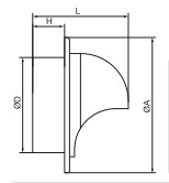 Grille d‘aération/ Capuchon de Capot d'évent/ Couvercle De <span class=keywords><strong>Ventilation</strong></span> à Grille sortie d'air murale Ronde pour WC - Product Image 4