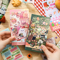 SIMNO 25 pages, livre d'autocollants de compilation de style japonais, autocollants esthétiques mignons pour scrapbooking, artisanat