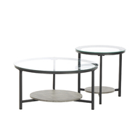 Petite table basse en verre trempé MDF, table d'appoint vintage, table basse moderne, tables à café et à thé les moins chères