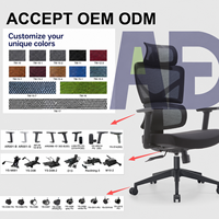 Chaise de bureau ergonomique en tissu maillé, avec cadre en plastique, inclinable et réglable, idéale pour la maison, le bureau et l'hôtellerie – Vente directe usine