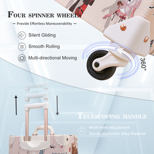 UNIWALKER FACTORY Vintage Maleta Set con cerradura TSA, ODM OEM Hecho a mano Faux Leather Spinner Trunk Equipaje <span class=keywords><strong>para</strong></span> mujeres - Product Image 6
