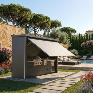 Pod Dapur BBQ Outdoor Langsung dari Pabrik, Ramah Lingkungan, Bahan SS304, Dilengkapi Wastafel dan Aksesoris Panggangan BBQ - Product Image 1