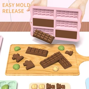 แม่พิมพ์ซิลิโคนแบบกำหนดเองสำหรับช็อกโกแลตดูไบ แม่พิมพ์ซิลิโคนสำหรับช็อกโกแลตแบบมืออาชีพ แม่พิมพ์ช็อกโกแลตแท่งขนาดเล็ก 3 มิติ - Product Image 2