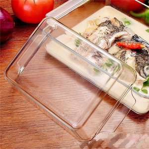 Bol à Soupe Assiettes Marmite avec Couvercle Salade Nouilles Instantanées Micro-ondes Récipient en Verre Résistant à la Chaleur <span class=keywords><strong>Four</strong></span> Rectangulaire - Product Image 3