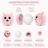 Peluche Squishy, Balle Rebondissante Anti-Stress, Jouet en Peluche Chien Chat, Cadeau Doux pour Enfants