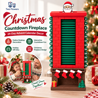 Kalender Advent Natal 24 Hari Santa Chimney Countdown Dekorasi Perapian Meja Hadiah Liburan Grosir