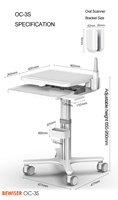 Vente chaude Hôpital Mobile Ordinateur Médical Chariot Ordinateur Portable Hôpital Chariot Dentiste Clinique Chariot (BEWISER MTO-3)