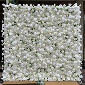 Mur de fleurs artificielles en soie romantique et rêveuse, fait main en 3D/5D, personnalisé pour mariage, Noël, Saint-Valentin - Product Image 6