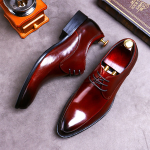 2026 New Style Men's Leather Comfort Thick-Topped High-Heeled <b>Shoes</b>, Glossy Men's Wedding <b>Shoes</b> - Product Image 1
