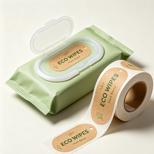 Rollos de Etiquetas Adhesivas Despegables Mate de PP con Opción de Apertura, Etiquetas de Borde Duraderas y Ecológicas para Cosméticos, Etiquetas para Tapas de Toallitas Húmedas para Bebés - Product Image 3
