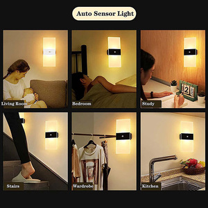 Hiện đại USB LED PIR cảm biến Tường Đèn cảm ứng không dây Tường Đèn Treo Tường cảm biến chuyển động đèn có thể sạc lại đèn - Product Image 6