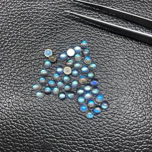 Cabujones redondos de labradorita, piedra preciosa calibrada suelta de grado superior, Natural, azul, 5mm, de fabricante - Product Image 2