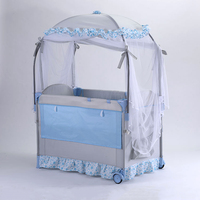 Lit bébé de luxe à deux niveaux, pliable, moderne, couleur personnalisable, ensemble de chambre en métal avec parc et lit de voyage