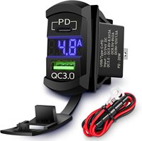 Pengisi Daya Nirkabel 12-24V untuk Mobil & Motor Biru Universal