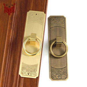 Chinese <b>Antique</b> <b>Brass</b> Cabinet <b>Door</b> Handle Rectangle Durable Wardrobe Bookshelf Hardware - Product Image 1