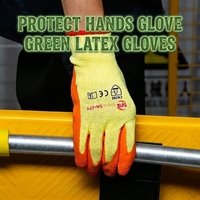 Vente en gros personnalisé Unisexe Coton Protection du travail Enduit de latex Protéger les mains Gants de sécurité tricotés Gants finis pour le travail