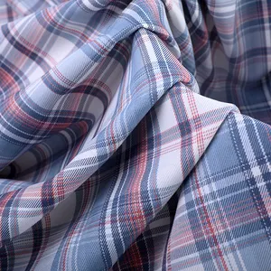 Stocklot Kain Suppliers Brushed Twill 100 Polyester Check Yarn Dyed Flannel Custom Plaid Fabric For Shirt