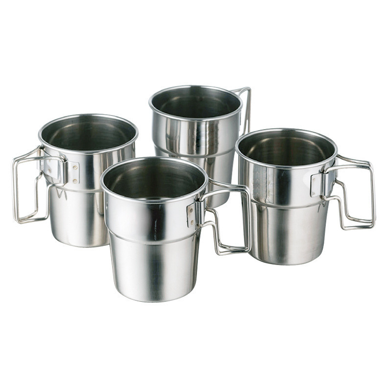 Wholesale Eco-Friendly Custom Folding Handle Four-piece Mug Set Outdoor  Camping Picnic Portable Stainless Steel Water Beer Cup| Alibaba.com