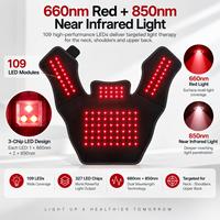Enveloppe chauffante sans fil pour thérapie par lumière rouge personnalisée pour le cou et les épaules, avec batterie 5000 mAh, coussin chauffant infrarouge pour le haut du dos