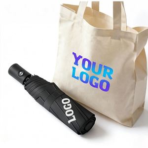 Paraguas de Viaje Compacto de Apertura Automática, Resistente al Viento, Portátil y Robusto para Hombres y Mujeres, Paraguas Plegable Personalizado Negro - Product Image 1