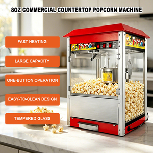 <span class=keywords><strong>Machine</strong></span> à Popcorn Électrique Portable 5-8 Oz, <span class=keywords><strong>Machine</strong></span> à Popcorn Professionnelle de Table Rouge avec Verre Trempé - Product Image 3