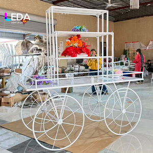 Carrito de Dulces Floral Multifuncional de Hierro Moderno al por Mayor de LEDA, Portátil para Decoración de Fiestas - Product Image 3