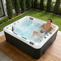 Jacuzzi Exterior Económico y Práctico, Modelo Familiar para 4 Personas, Spa con Cubierta
