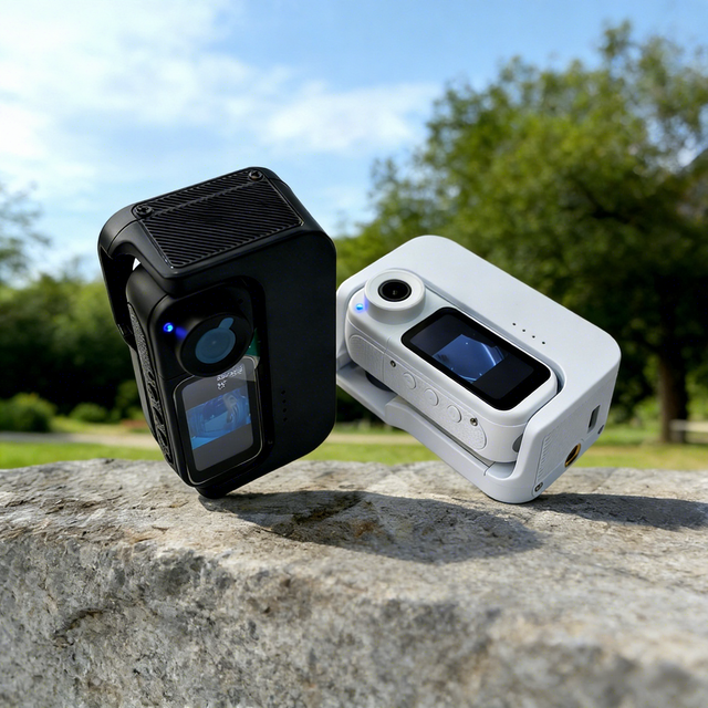 Portable 180 Degree Flipping Touch Screen With Charging Case for Vloggers Mini Thumb Camera