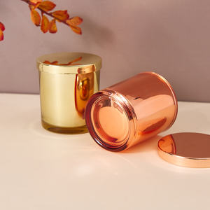 Tarro de vela de vidrio iridiscente galvanizado OEM de 7oz, <span class=keywords><strong>precio</strong></span> directo de fábrica a granel, decoración del hogar - Product Image 3