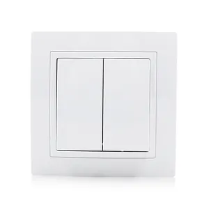 2 gang 1 way electrical light switch socket 220v wall switch european square model