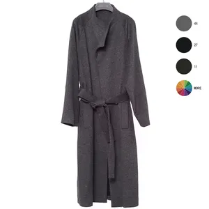 Jtpele casaco feminino, cor personalizada, longo, feminino, para uso externo, relaxado, dupla face, de lã