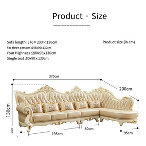 Divano in Pelle Europeo di Lusso per Soggiorno, Divano Angolare a L, Nuovi Design con Intagli in Legno Massello, Oro <span class=keywords><strong>Champagne</strong></span> - Product Image 5