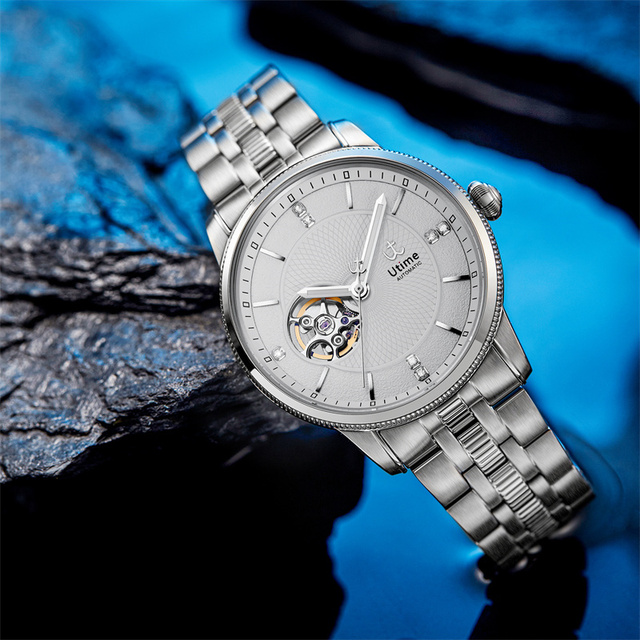 Luxury Skeleton Automatic Mechanical Watch for Men Stainless Steel Waterproof Wristwatch Custom Logo Business Watches