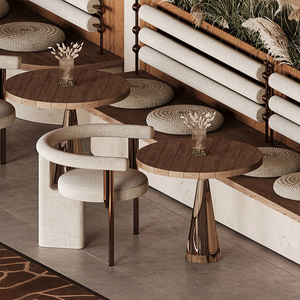 Sang trọng hiện đại rắn gỗ ăn bàn ghế thiết lập cho thương mại Nhà hàng khách sạn Cafes-4-Seater sinh thái thân thiện sofa Booth chỗ ngồi - Product Image 1