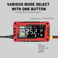 Pengisi Daya Baterai Universal Portabel 12V25A/15.5V10A dengan Layar LED dan Pengisian Tipe-C untuk Mobil, Kapal Pesiar, dan Mesin Pemotong Rumput
