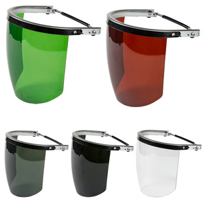 Visière de protection pour le visage en polycarbonate anti-impact et anti-éclaboussures avec cadre en aluminium et lentille interchangeable pour casque de sécurité - Product Image 1