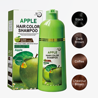 Factory Price Apple Hair Dye Shampoo Hypoallergenic Dark Black/Dark Brown 100% White Hair Coverage Large Capacity Bottle