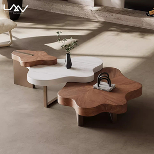 Franse Luxe Wolk Vorm Houten Frame Met Metalen Salontafel <span class=keywords><strong>Set</strong></span> Onregelmatige Creatieve Moderne Woonkamer Hotel Sofa Bijzettafel - Product Image 2
